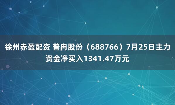 徐州赤盈配资 普冉股份（688766）7月25日主力资金净买入1341.47万元